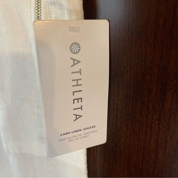 NWT Athleta White Cabo Linen Jogger 6T tall - Picture 11 of 13